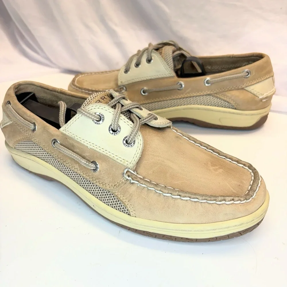Sperry Top Sider Billfish Boat Shoes Men's Brown Leather 3‎ Eye Deck Size 8.5 M